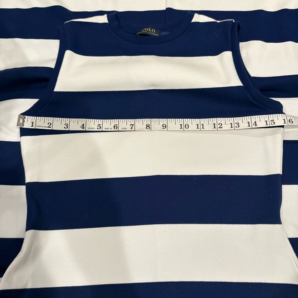 Ralph Lauren Polo Navy and White Maxi Striped Dress Medium Nautical resort - Picture 9 of 9